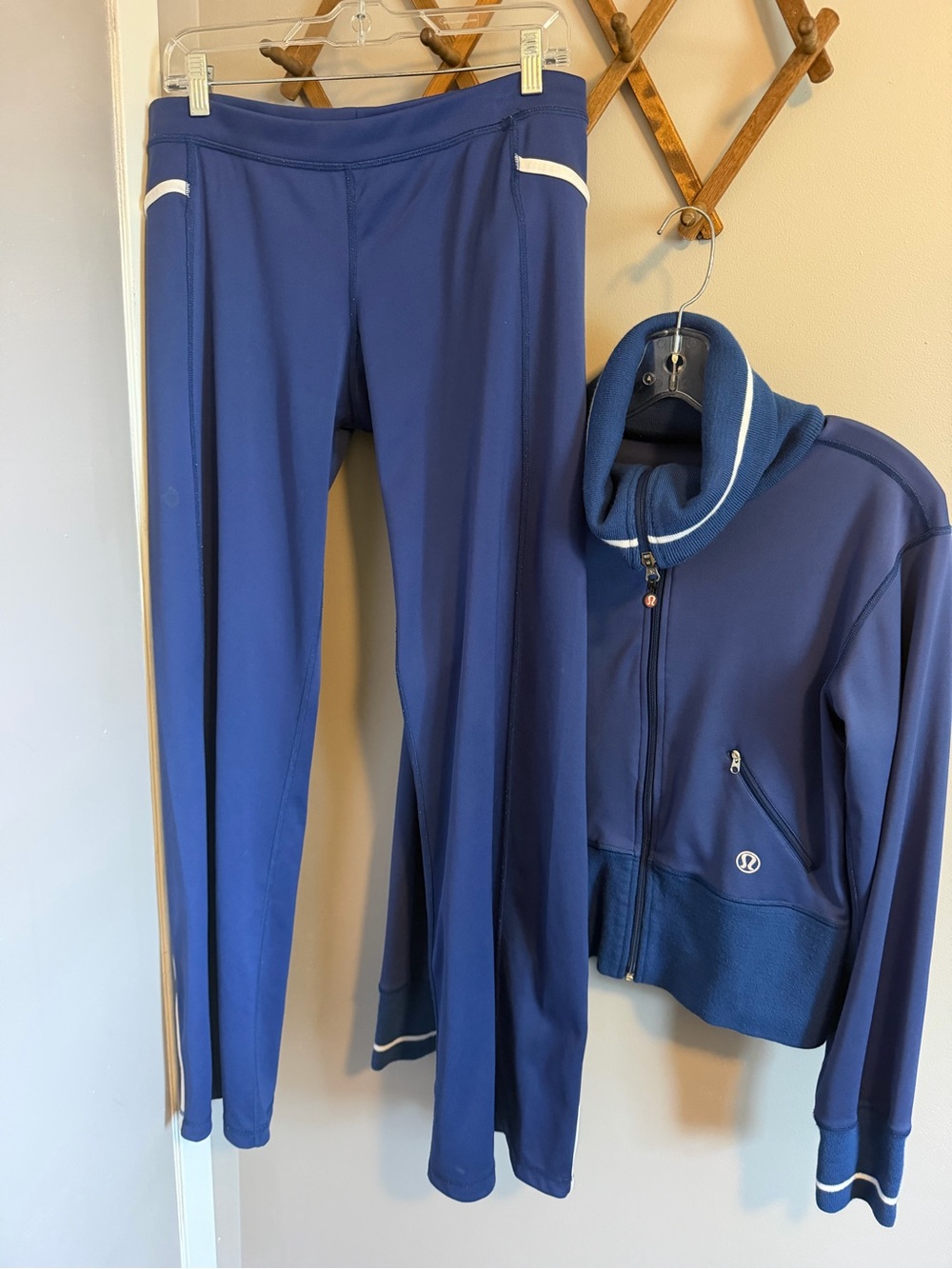 Rare HTF Lululemon Vintage Tracksuit Set Blue White Piping M